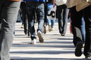 Pedestrians Crossing Street