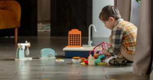 Child playing with toys
