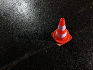 traffic cone in road