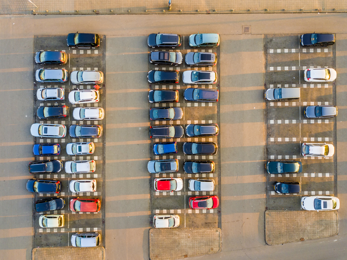 cars in parking lot