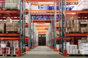warehouse with fully stocked shelves