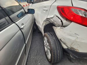 Car crash accident on the road.
