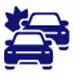 Icon showing two cars with one colliding into the other from behind, indicated by a burst symbol at the point of impact.